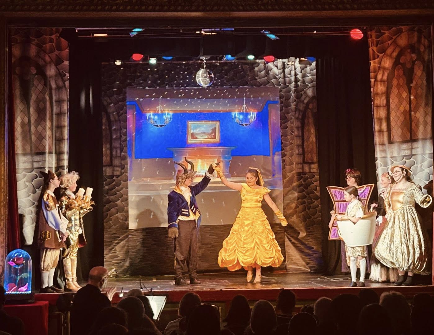 Belle and the Beast dancing in the ballroom — Beauty and the Beast, Courthouse Kids 2026
